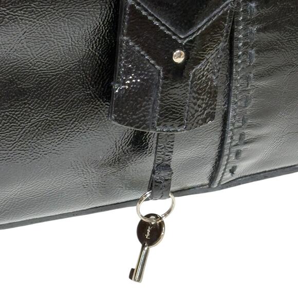 Yves Saint Laurent Vintage Black Patent Leather Muse Top Handle Bag - Picture 4 of 12